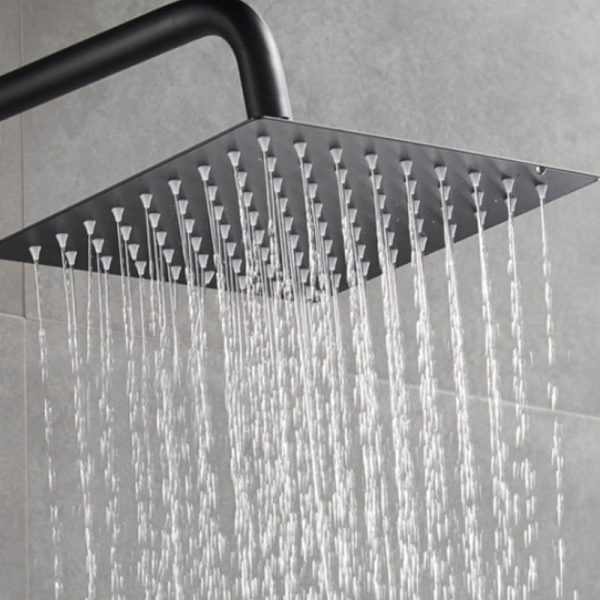 Black Bathroom Shower Set Household Copper Shower Faucet Wall-mounted Bathtub Faucet Rain Shower - Image 2