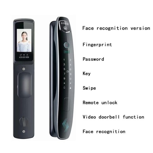3D Face Recognition Smart Door Lock Access Control 7 Unlocking Method for 40-70mm Wooden Door Work Well in the Dark - Image 8