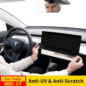 For Tesla Model 3 Y Center Console Screen Protect Cover Display Protector Navigation Shield Sun Protection Car Dust Accessories