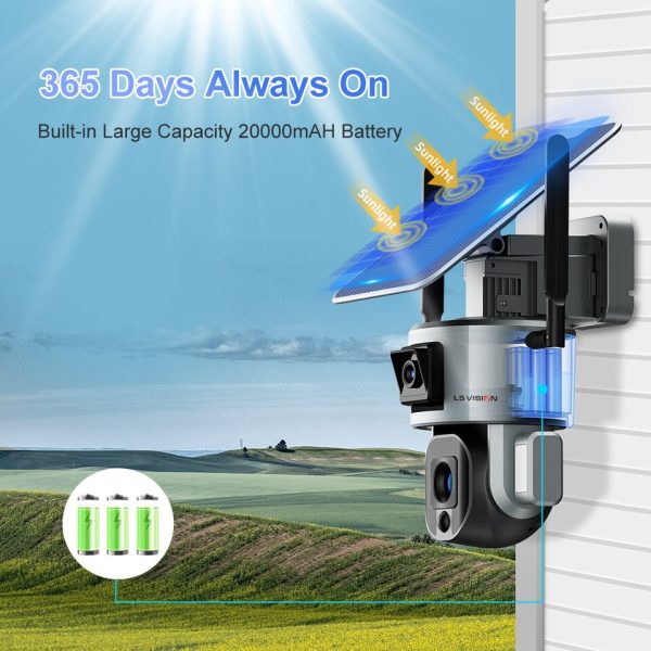 4K 8MP Solar Camera 360° PTZ 10X Zoom 4G SIM /WIFI Security Outdoor Camera  Humanoid Tracking Color Night Vision Cam - Image 2