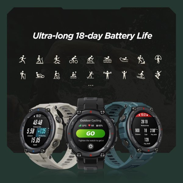 New Amazfit T-Rex Trex Pro T Rex GPS Outdoor Smartwatch Waterproof 18-day Battery Life 390mAh Smart Watch For Android iOS Phone - Image 2