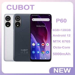 Cubot P60 New Phone 6.517 Inch Display Smartphone Android 12 Octa-Core MT6765 Cellphones 5000mAh Battery Dual SIM 20MP Camera