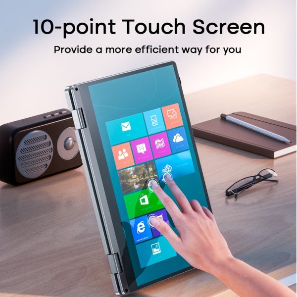 DERE V10 Laptop 11.6" Touch Screen Laptop 12GB RAM 512GB SSD 360° Flip Fold Intel Celeron N4000 Windows 11 Computer Notebook