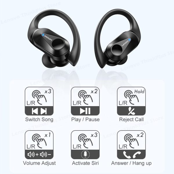 Lenovo LP75 Bluetooth 5.3 Earphones TWS Wireless Sport Headphones LED Digital Display HiFi Stereo Noise Reduction Gaming Earbuds - Image 8