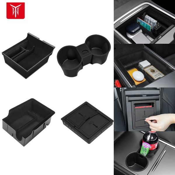 For Tesla Model 3 Model Y Center Console Organizer for TESLA Car Model3modelY Armrest Hidden Storage Box Interior Accessories