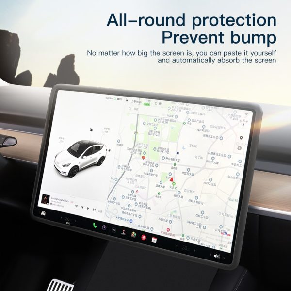 For Tesla 2021-2023Model 3 Y Silicone Protective Trim Cover Central Control Navigation Screen Protector Frame - Image 7