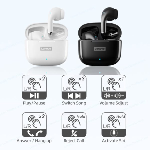 Lenovo LP40 Pro Earphones Bluetooth 5.0 Wireless Sports Headphone Waterproof Earbuds with Mic Touch Control TWS Headset - Image 5