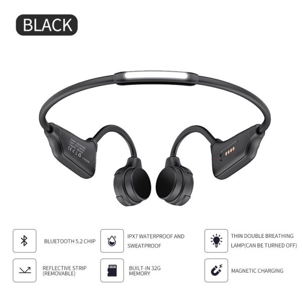 Newmine GE06 Upgraded New Bone Conduction Bluetooth Headset Waterproof Sweat Running Belt Memory Is Not in the Ear - Image 4