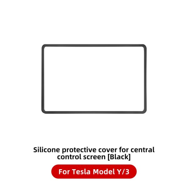 For Tesla 2021-2023Model 3 Y Silicone Protective Trim Cover Central Control Navigation Screen Protector Frame - Image 5