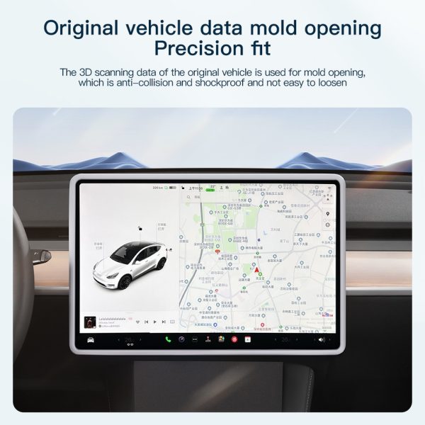 For Tesla 2021-2023Model 3 Y Silicone Protective Trim Cover Central Control Navigation Screen Protector Frame - Image 9