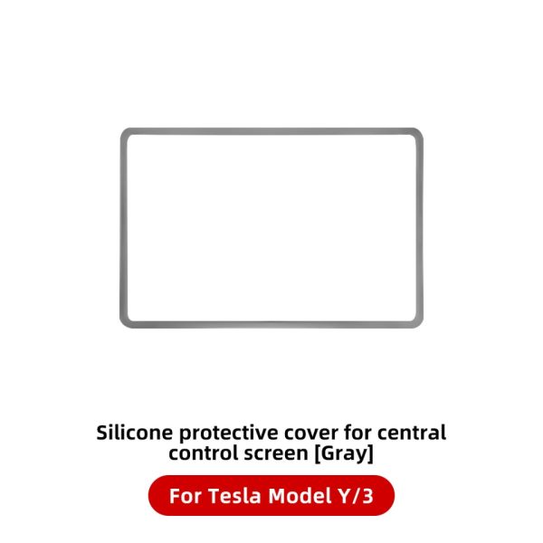 For Tesla 2021-2023Model 3 Y Silicone Protective Trim Cover Central Control Navigation Screen Protector Frame - Image 4