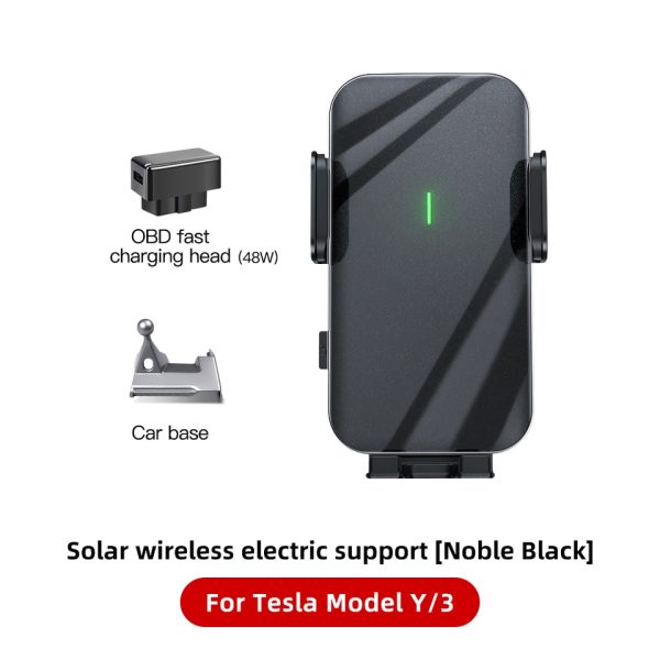 Solar Bracket Holder Stable Phone For Tesla Model 3 Model Y 2021-2023 360 Degrees Rotating Universal Solar Powered Bracket - Image 8
