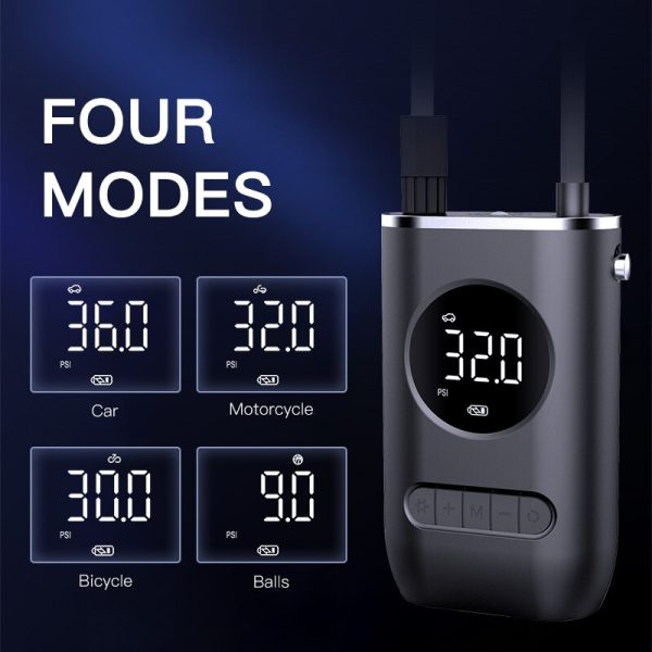 Car Air Pump Portable Mini Self Propelled Electric Tire Pump Air Pump Handheld Wireless Digital Display Charging Pump - Image 3