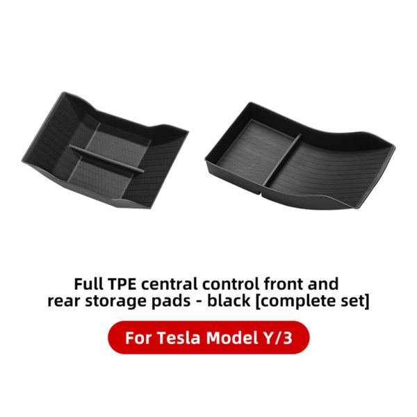 Full TPE Central Control Storage Box For Tesla Model 3 Model Y  Center Console Armrest Front Rear Organizer Storage Box Case - Image 8