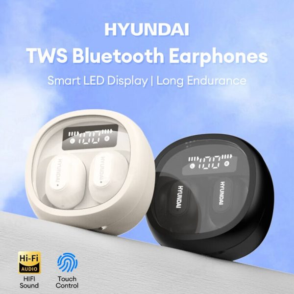 HYUNDAI HY-T11 Bluetooth Earphones LED Display Sport Earbuds Gaming Low Latency Headphones Noise Reduction Headset with Mic - Image 2