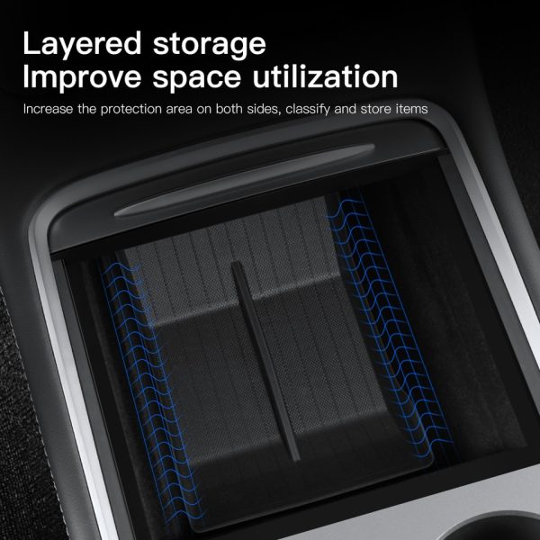 Full TPE Central Control Storage Box For Tesla Model 3 Model Y  Center Console Armrest Front Rear Organizer Storage Box Case - Image 6
