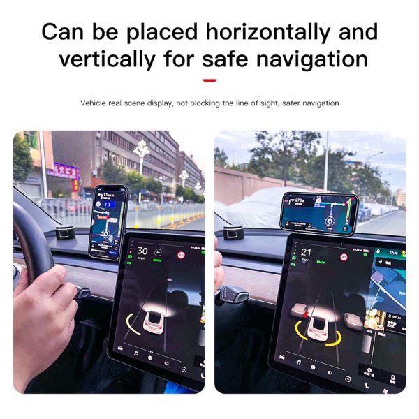 Hidden Magnetic Car Phone Holder For Tesla Model Y 3 Wireless Charger 360 Rotation Car Mobile Phone Stand Support For iPhone - Image 4