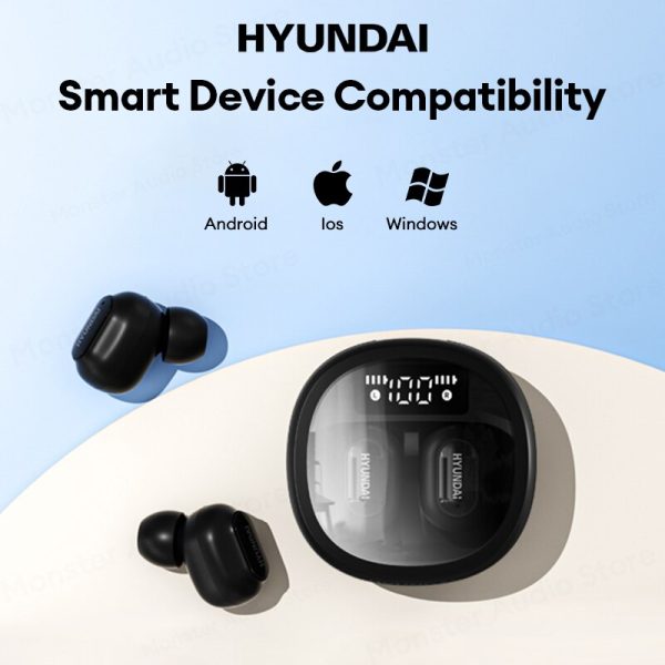 HYUNDAI HY-T11 Bluetooth Earphones LED Display Sport Earbuds Gaming Low Latency Headphones Noise Reduction Headset with Mic - Image 5
