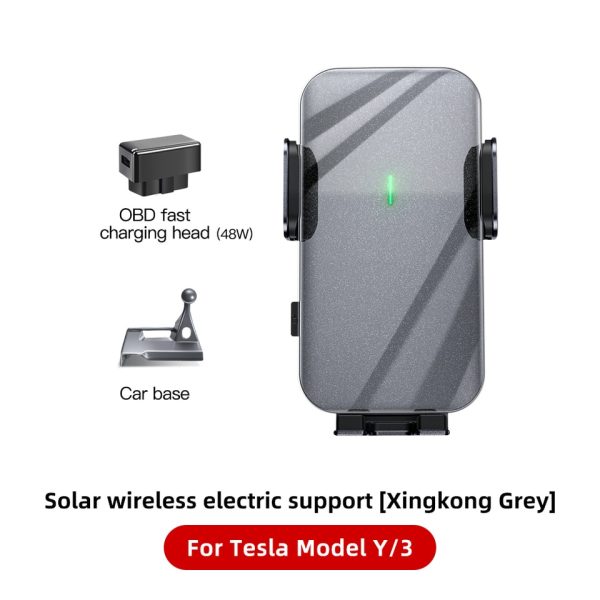 Solar Bracket Holder Stable Phone For Tesla Model 3 Model Y 2021-2023 360 Degrees Rotating Universal Solar Powered Bracket - Image 11